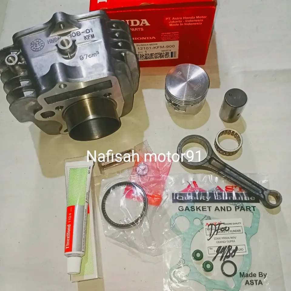 Blok seher cylinder komplit KFM plus setang seher Supra x,legenda,supra fit new