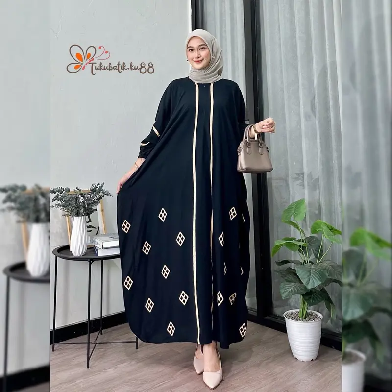 KAFTAN ZAHRA RAYON TEBAL JUMBO LD 180 BUSUI KEKINIAN 2