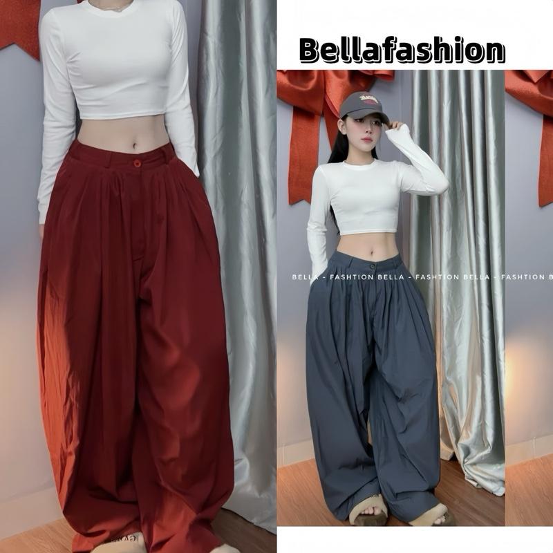  FROM RỘNG A379  DEAL MỞ BÁN Quần Parachute  FROM RỘNG Cạp Ống Rộng Phiên Bản Mới Vải Mềm Đẹp Quần Vải Dù Ống To Cạp Khoá Lưng Chun Kiểu Dáng Thoải Mái 