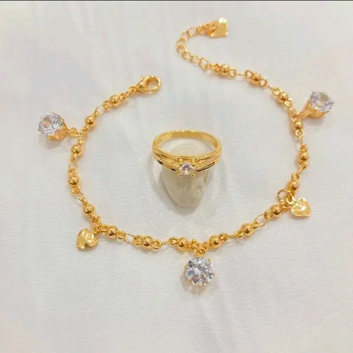 xuping set perhiasan gelang dan cincin
