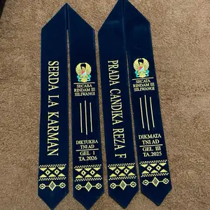 Selempang dua lapis beludru pelantikan polri motif batik