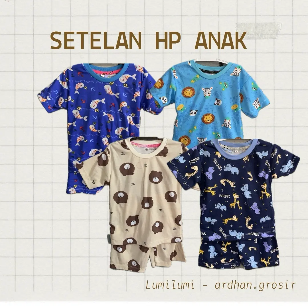 Paket bundling 2 setelan pendek pendek anak