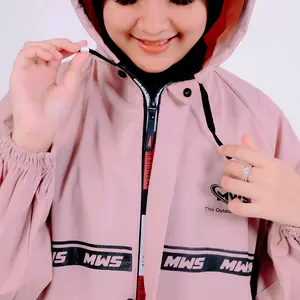 Jas Hujan MWS Series, Full Resleting Waterproof - Bahan 0,25 - Best Seller Dusty Pink