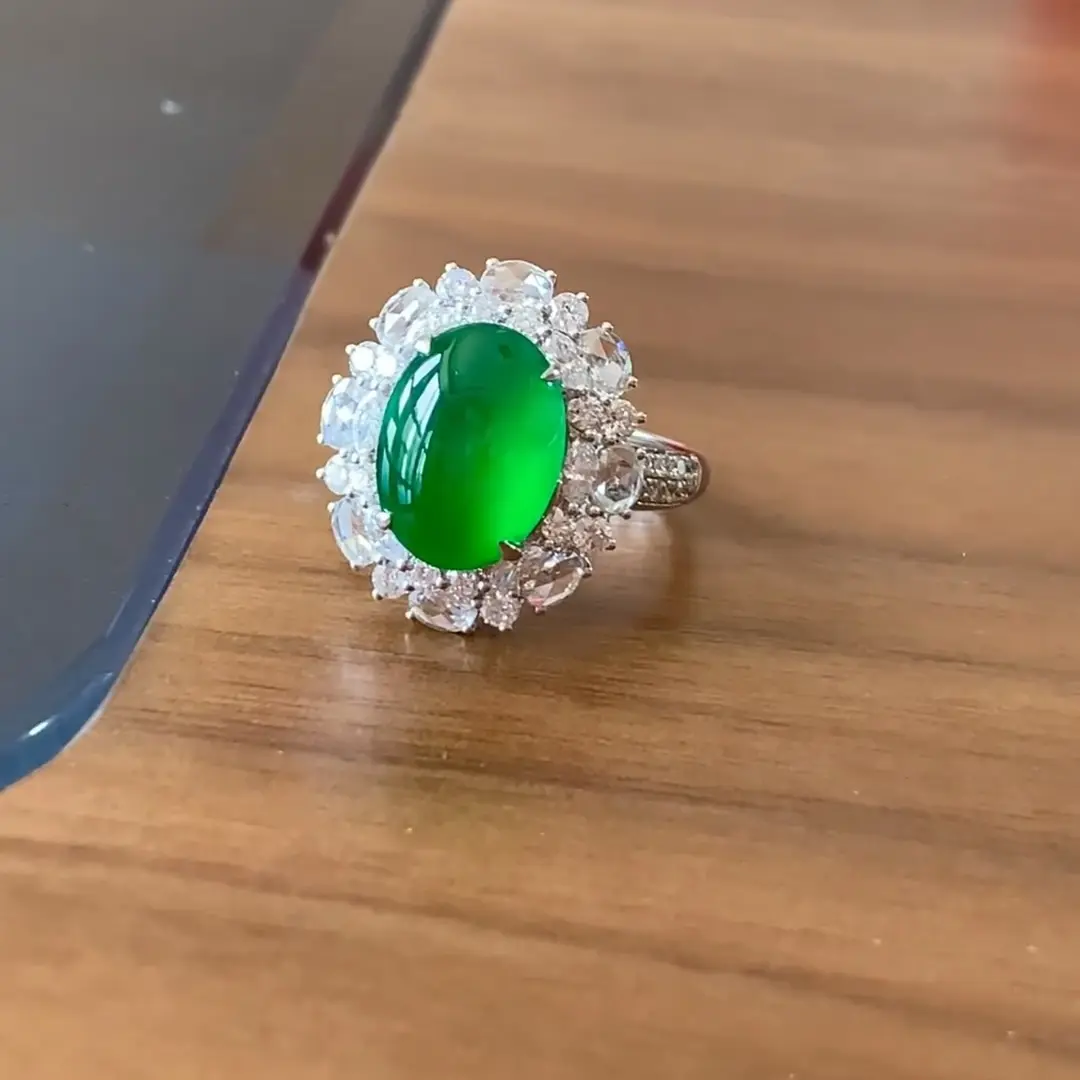 Nhẫn Ngọc Bích, Đá Ngọc Bích Tự Nhiên, Sản Phẩm A, Một Món, Một Giấy Chứng Nhận Đi Kèm Mỗi đơn hàng được sắp xếp ngẫu nhiên với quà tặng Vui lòng yên tâm mua hàng, đảm bảo chất lượng