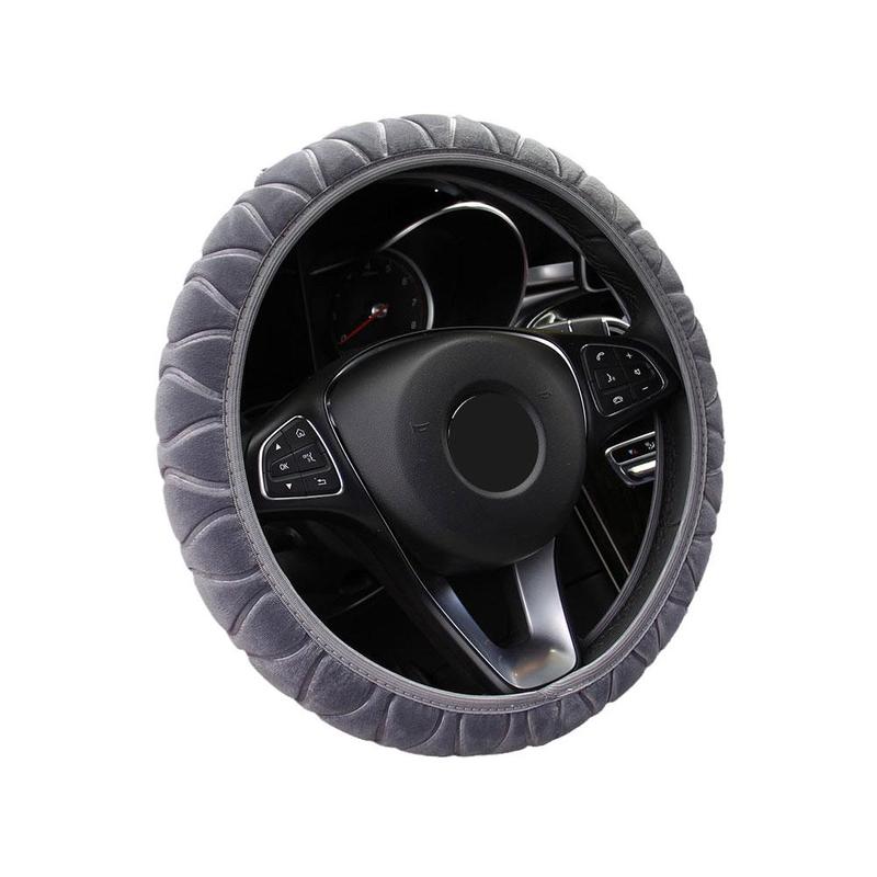 Product Introduction of 7 Colors Short Plush Car Steering Wheel Cover Universal Winter Warm Elastic Band Grip Protective Cover 24