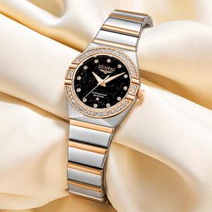ZUNPAI Watch for Women Diamond Business Dress Analog Quartz Women's Watches Stainless Steel Two Tone Waterproof Luminous Luxury Casual Small Wrist Watch