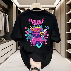 [COD] Kaos Unisex Motif Kartun Fashion Oversize Kacak Keren Santai Katun Nyaman untuk Gaya Sehari-hari crew neck