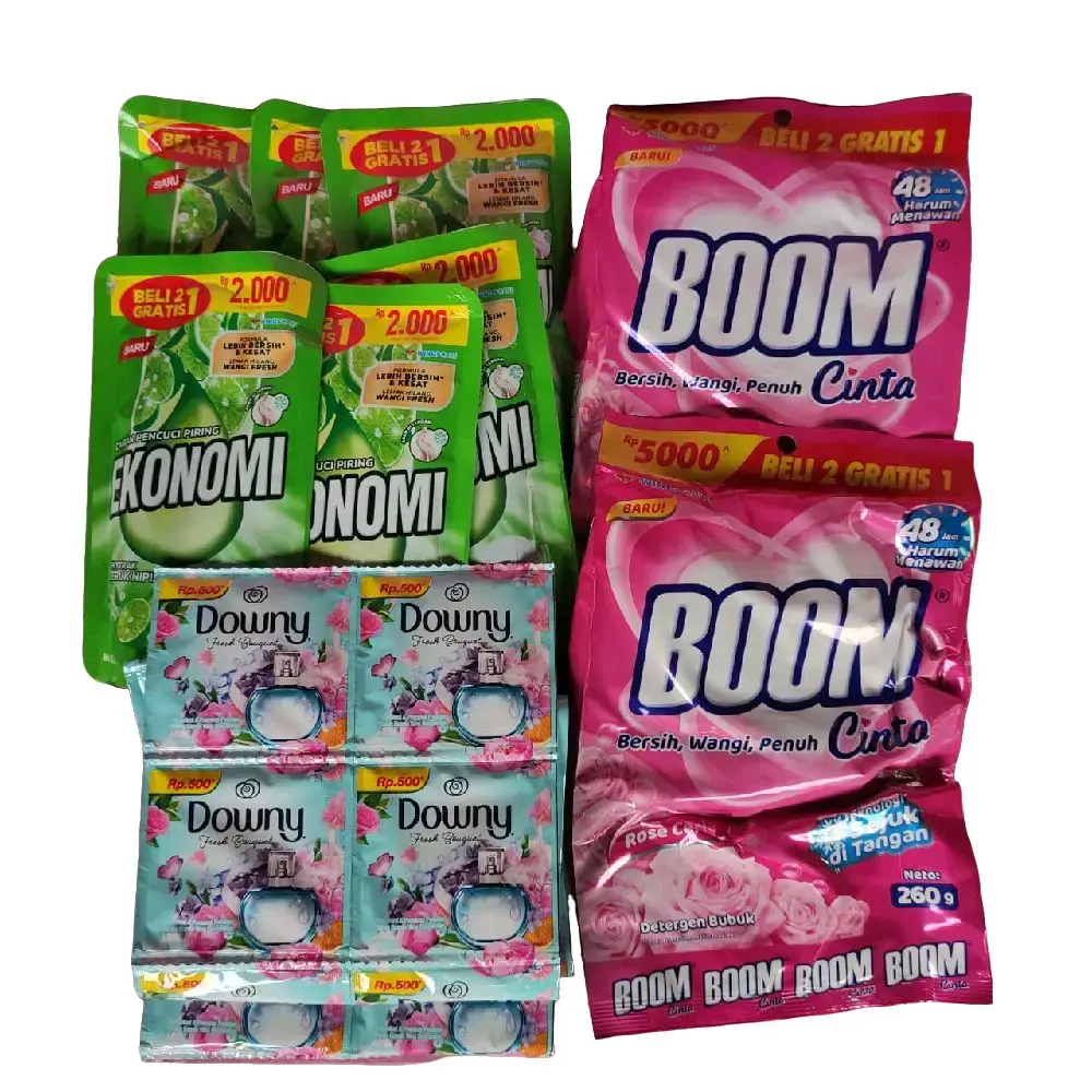 Paket Murah Detergen Boom 2 Pcs + Pewangi Pakaian Downy 24 pcs + Sabun Cuci Piring 6 pcs