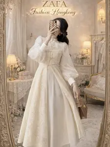 Elegant Lace Princess Dress Import Hongkong – Dress Wanita Premium Aesthetic Zafa Fashion