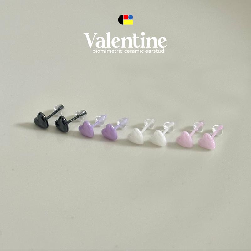 Medical Keramik Anting Anti infeksi Love Anti alergi Hati Biomimetic aman Simpel Elegan Earrings aksesoris wanita anting tusuk clover kecil anting  y2k 1