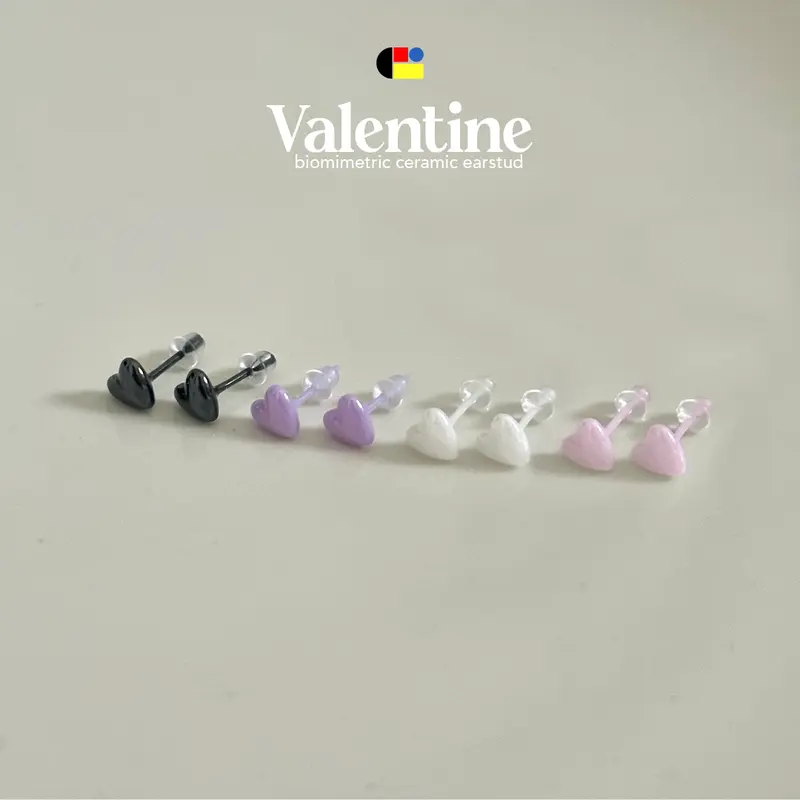 Medical Keramik Anting Anti infeksi Love Anti alergi Hati Biomimetic aman Simpel Elegan Earrings aksesoris wanita anting tusuk clover kecil anting  y2k 0