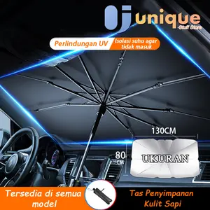 UNIQUE Payung Pelindung Anti Panas Mobil Kaca Depan / Umbrella Sunshade/Ukuran terbuka 130*80CM