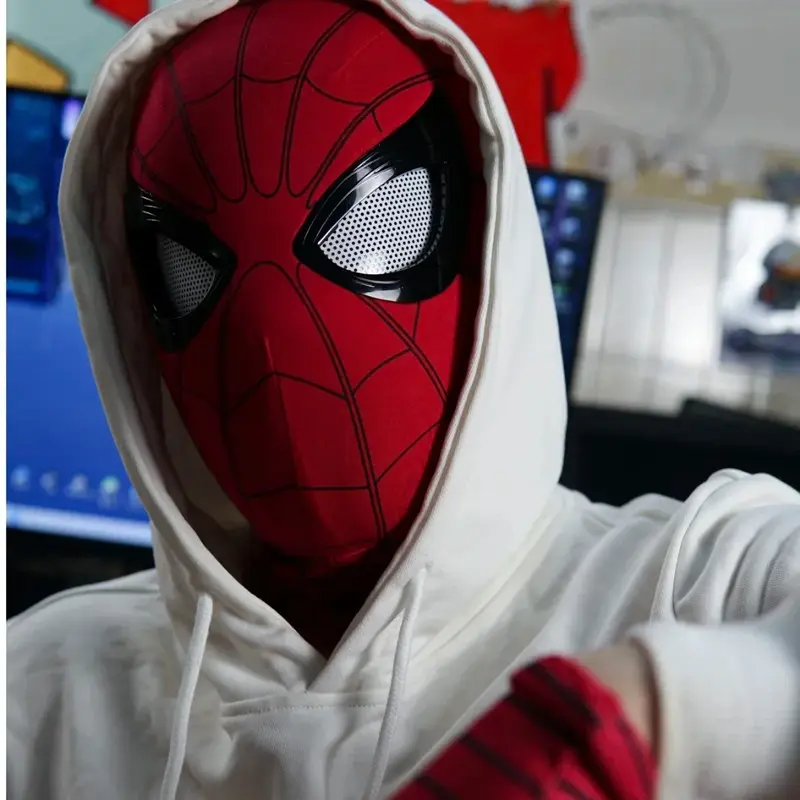 NODIA Tutup Kepala SpiderMan Mata Bisa Berkedip Lulus Chin Control Pahlawan Super Bermain Peran Game Marvel's Spider-Man Miles Morales Mainan Cosplay 1