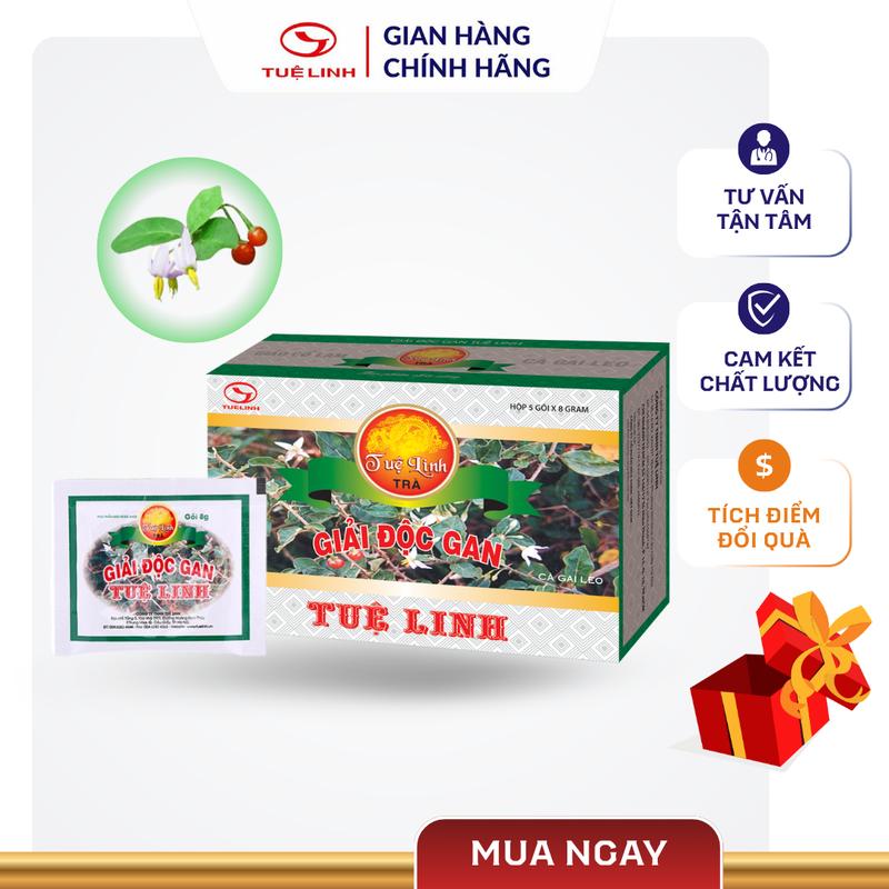  Trà giải độc gan Tuệ Linh hòa tan  Chính hãng  - Hỗ trợ tăng cường chức năng gan - Hộp 5 gói x 8g 