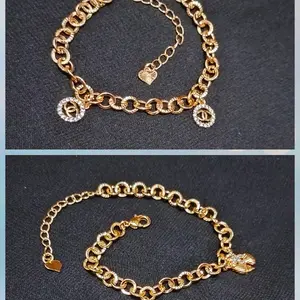 Gelang tangan rantai jurai dengan mata zircon uk18cm