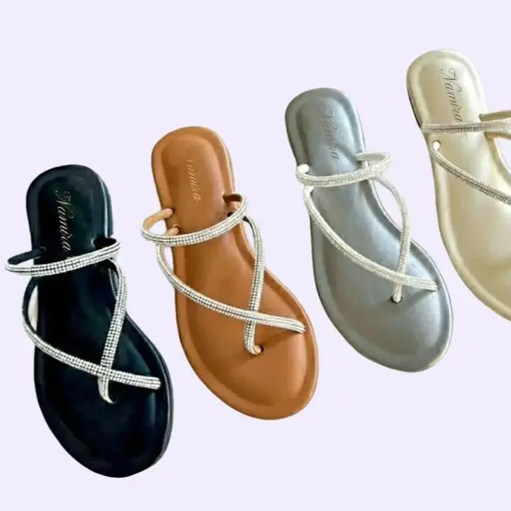 Selasa Bergaya Power Shop sandal wanita Sandal Jepit Import Model Tali Tengah Variasi untuk Wanita -Fashion Sandal jepit sederhana 2425-2H Sendal 1