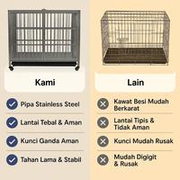 Gambar 【50% Diskon】Kangdang Anjing Besi lipat besar Dayang kuat anti karat Stainless Dog Cage Penebalan Tabung Persegi Tabung Baja rak tempat tidur bertingkat tempat makan cat condo kucing rumah house tenda dewasa jumbo kucing outdoor bonus kasur untuk sofa - M dari PaPaPet.id Kab. Tangerang 5 Tokopedia