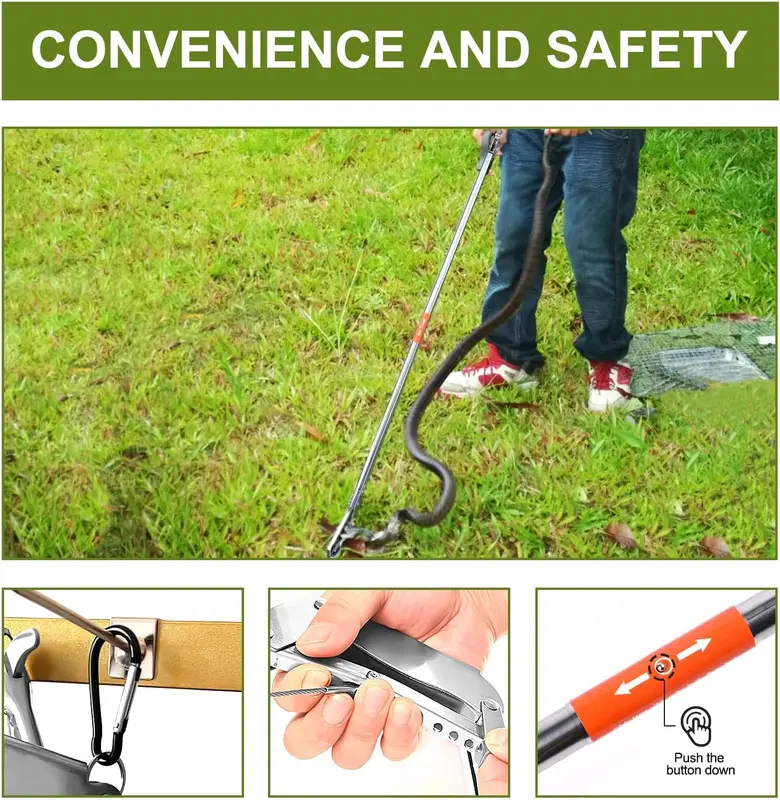 Alat Penjepit Ular 120cm 200cm/ Penangkap Ular / Sarung Tangan, Tas Ular, Kit / Tang Sampah / Tang Ular Yang Dapat Dilipat 4
