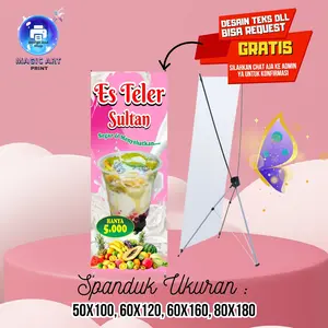 SPANDUK BANNER Jualan Es Teler Sultan Pink Merah Harga MMT Spanduk Custom 80x180