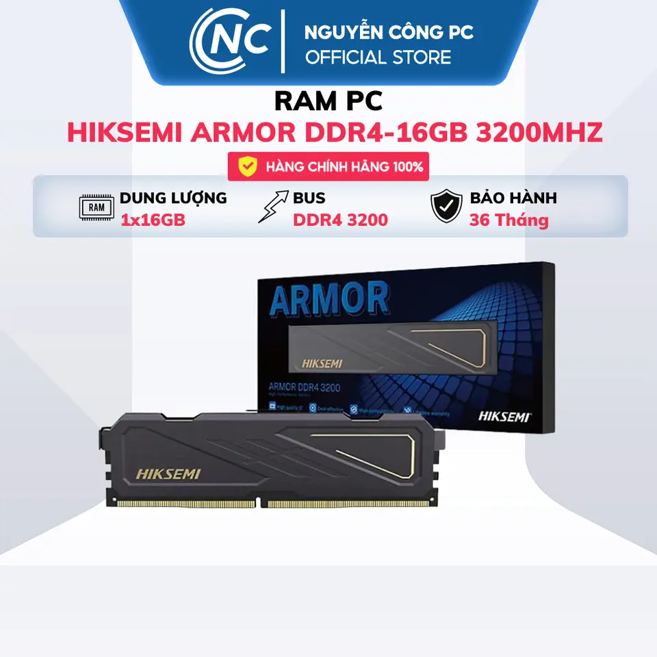 Ram HIKSEMI ARMOR 8GB / 16GB 3200MHZ DDR4 - Bảo hành 36 tháng