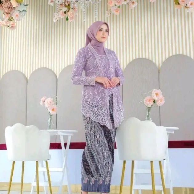 Anisa Kebaya - Terbaru Setelan Kebaya Kutubaru Payet Modern Mix Rok Plisket Batik Untuk Baju Kondangan Wisuda Pesta Lamaran Aesthetic