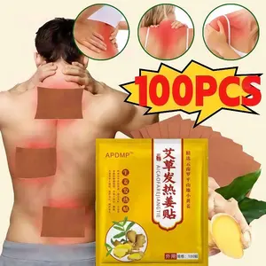 100pcs Patches Ginger Herbal untuk Promotes Sirkulasi Darah dan Mengurangi Nyeri Lutut Leher dan Punggung