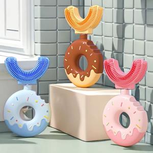 Baby teether Doughnut Toddler U-Shaped 360 Degree Soft Head Toothbrush for Age 2-6 Years