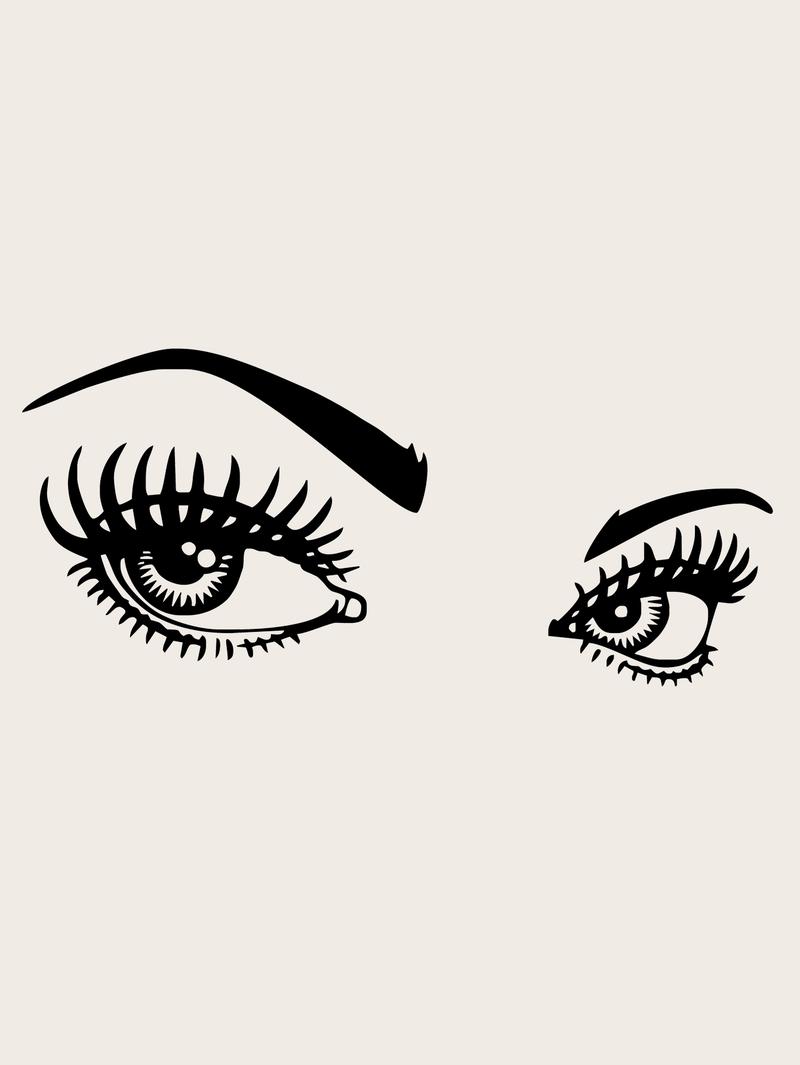 Product Introduction of Eye Print Wall Sticker, Black PVC Removable Wall Art Decal For Home Decor 13