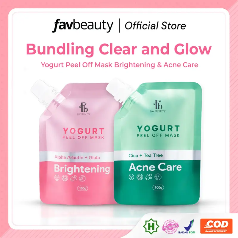 [Ready Stock] [Get Free Gift] FAV Beauty Paket 2pcs Yogurt Peel Off Mask Acne Care Brightening Skin Barrier Firming | Masker Kelupas Kulit Wajah Berjerwat Kering Penuaan Dini Perawatan Skin Barrier Melembabkan Melembutkan Mencerahkan | Halal | BPOM | COD 2
