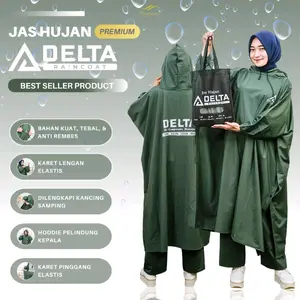 Jas Hujan Delta Pvc Ponco Celana Jumbo Tebal Anti Rembes Hijau