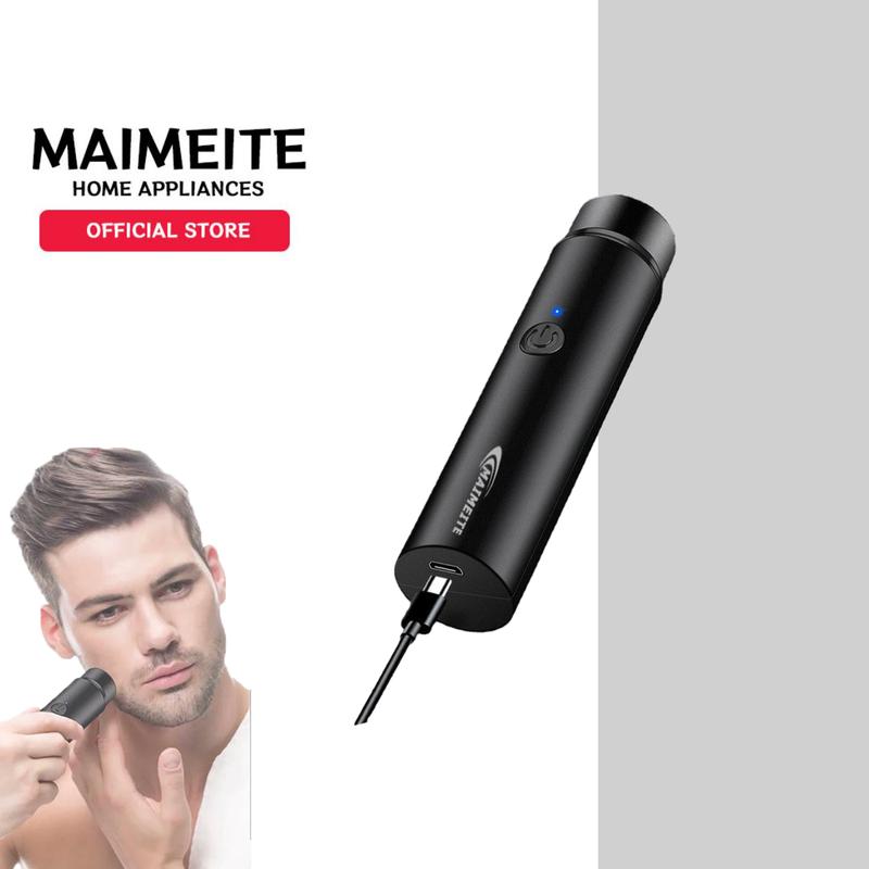 MAIMEITE Mini Electric Shaver Mini Cukur Jenggot Portable Electric Razor Beard Knife USB Charging Biru Kumis 0