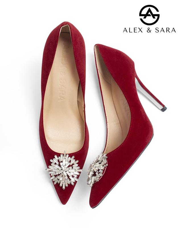 LT74- Giày cao gót mũi nhọn khóa đá sang trọng ALex Sara