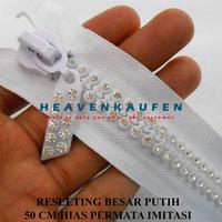 Gambar Resleting Zipper Permata Imitasi Double Warna Putih 50 cm Harga Per Pc - putih dari Heaven Kaufen Kota Malang 1 Tokopedia