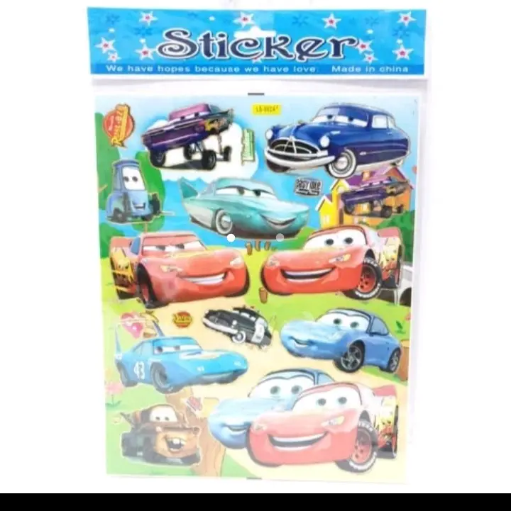 sticker car cars mobil mcqueen / transportasi/ angka abjad/ bts bt21/ peppa  big