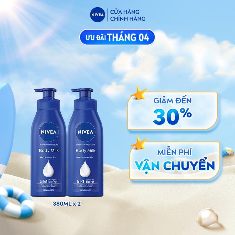 Bộ 2 Sữa Dưỡng Thể NIVEA Body Milk Dưỡng Ẩm Chuyên Sâu (380 ml) - 98940