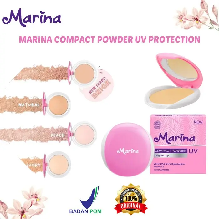 Marina Compact Powder UV Brighten Up 12gr - Bedak Padat Marina
