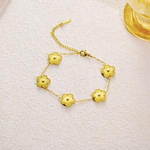 Vòng tay/trang sức hình hoa,lắc kim tiền titan， khảm xà cừ, sang trọng nhẹ nhàng, đơn giản và thời trang,  mắn hai mặt, đa năng và cao cấp, cỏ ba lá năm cánh.