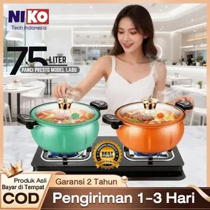 NIKO COD Panci Presto Labu 8 Liter TERLARIS 28 CM Anti Lengket Jumbo TD Diameter 28 cm Kapasitas 8 L Bahan Pasir Medis Cocok untuk Kompor Induksi dan Gas