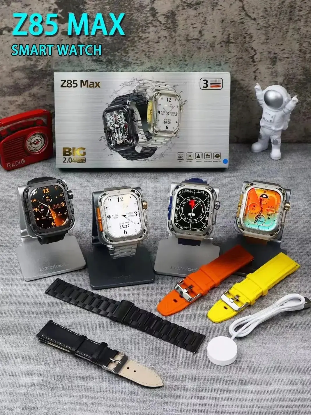 Z85 MAX Smart Watch Bluetooth Call Three Watch Straps Watches for