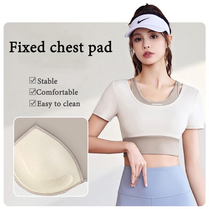 Bộ Đồ Tập Yoga Giả Hai Mảnh Tay Ngắn Phong Cách Mới Nhanh Khô Pilate Chuyên Nghiệp Nữ 2