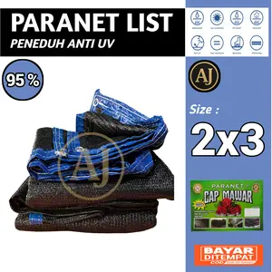 Paranet List Grade A 95% 2x3 Meter Polyetilen Original Anyaman Plastik Nylon Anti UV Untuk Tanaman Serbaguna