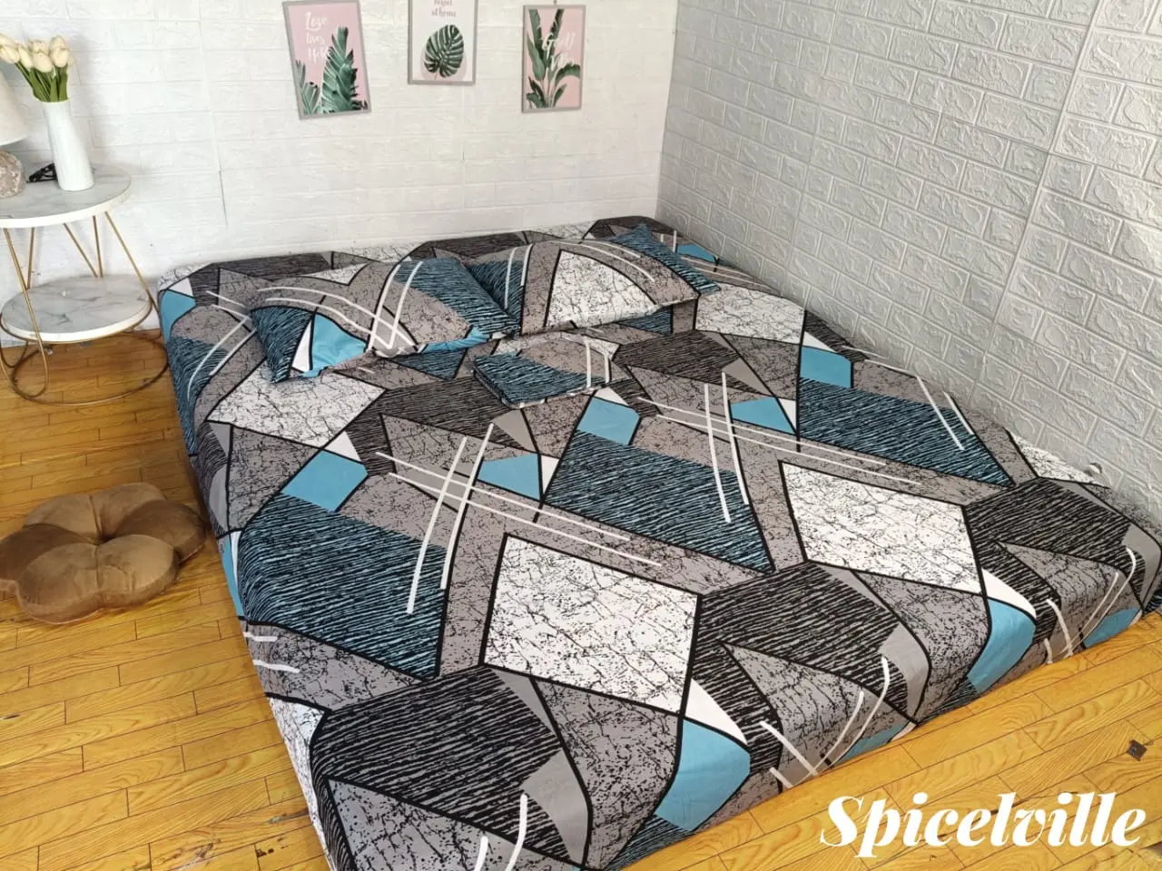 Sprei Homemade Motif Minimalis,Bahan Kain Katun Disperse  Ukuran 120 160 180 dan 200 Sudah 1 set dengan Sarung Bantal dan Guling, ada Karet Disetiap Sisi