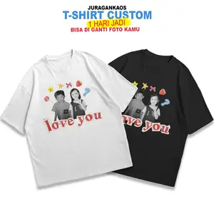 Juragan Kaos T-shirt Custom Foto Cotton Combed 24s Kaos Custom Bisa Ganti Foto T-shirt 24s Kaos Bucin Couple T-shirt Rekomendasi Kado Untuk Pacar