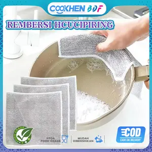 Kain Lap Kawat Dapur Bentuk Petak Halus Untuk Membersih Panci Dan Piring Kain Cuci Piring Kawatt