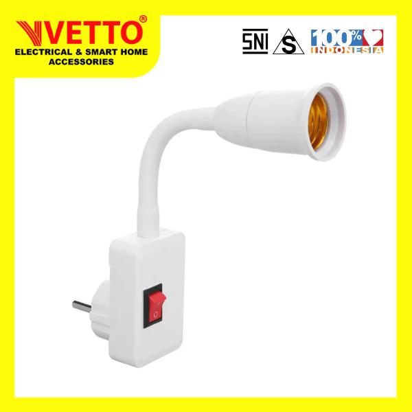 Gambar VETTO Fitting Lampu E27 Colok Fleksibel Switch On Off VETTO - Kabel 10 CM dari VICTORIA BOSS Official Store Kota Tangerang 4 Tokopedia