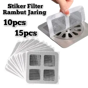 10PCS Stiker Filter Rambut Jaring Penutup Lubang Saluran Air Saringan Anti Kecoa 10x10cm