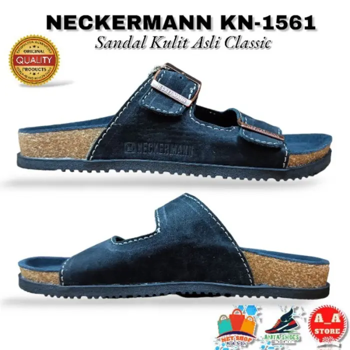 STOK NEW NECKERMANN KN-1561 SANDAL KULIT ASLI PRIA MODEL CLASSIC 2