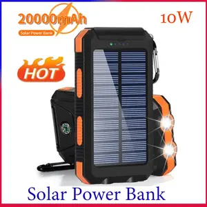 New 200000mAh Solar Power Bank Outdoor Portable Charger Powerbank