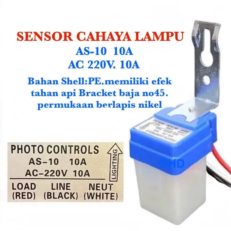 Sensor Cahaya Lampu LED (AS-10) Water Proof Photo Cell Sensor Cahaya Saklar Otomatis