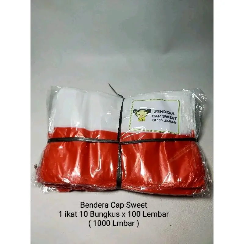 Grosir Bendera Plastik Merah Putih Bendera Plastik 1000 Lembar  Indonesia Hiasan 17 Agustus Tali